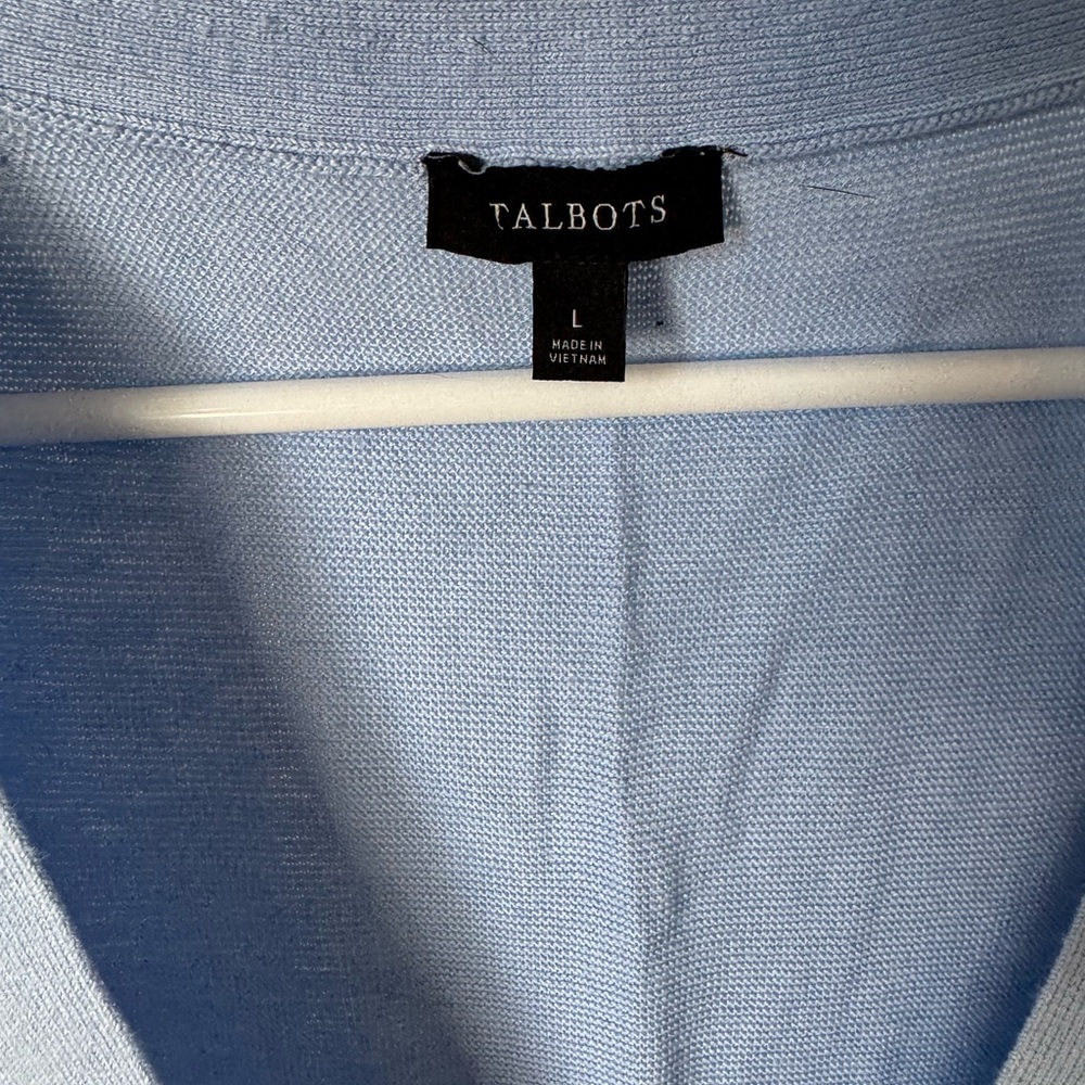 Talbots Light Blue Cardigan Sweater - Picture 2 of 5